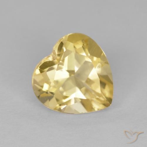 Citrine Doré jaunâtre naturelle Cœur, 1.24 ct, VS