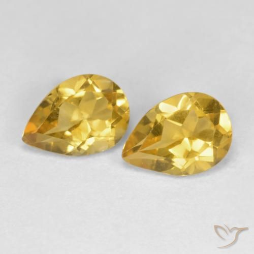 1.21ctw Naturel Orange Doré Citrine, En forme de poire, VS