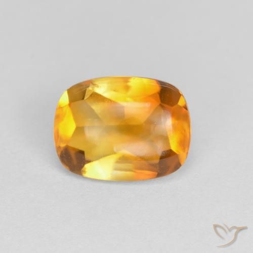1.39ct Naturel Or Citrine, Coussin, Transparent