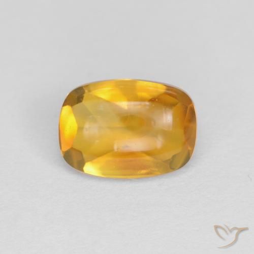 0.86ct Naturel Doré foncé Citrine, Coussin, Transparent