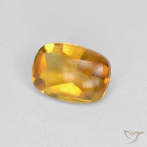 Citrine Doré foncé naturelle Coussin, 0.86 ct, Transparent