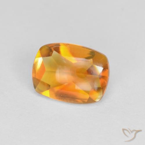 Citrine Orange moyen naturelle Coussin, 1.32 ct, Transparent