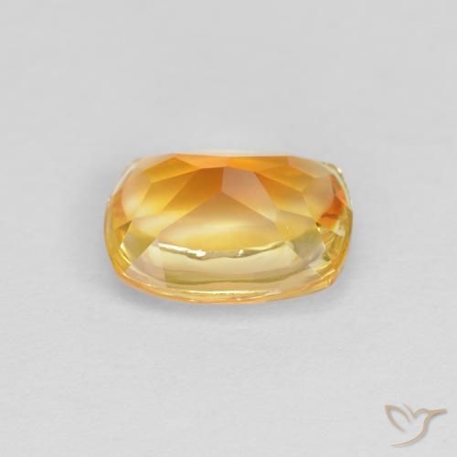 Citrine Orange moyen naturelle Coussin, 1.32 ct, Transparent