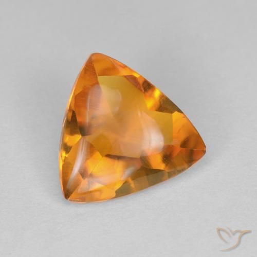 Citrine Abricot orange naturelle Trillion, 1.23 ct, Transparent