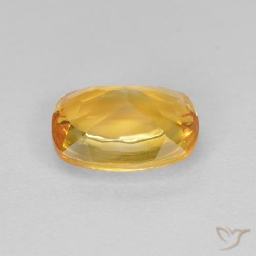 Citrine Doré foncé naturelle Coussin, 1.26 ct, Transparent