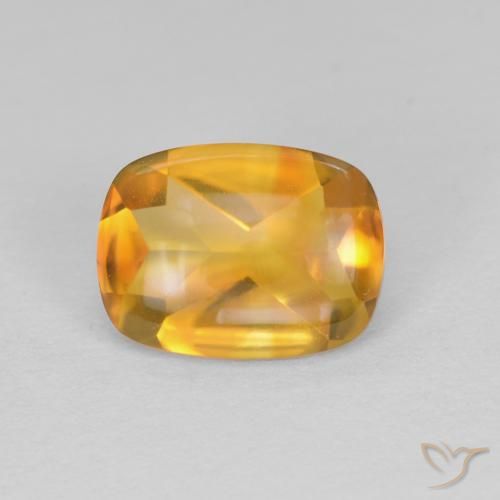1.33ct Naturel Orange-or Citrine, Coussin, Transparent