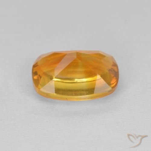 Citrine Orange-or naturelle Coussin, 1.33 ct, Transparent