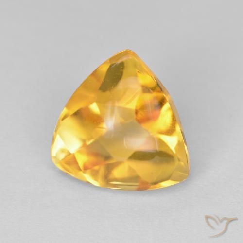 Citrine Orange Doré naturelle Trillion, 1.81 ct, Transparent