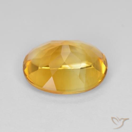 Citrine Orange doré profond naturelle ovale, 3.81 ct, Transparent