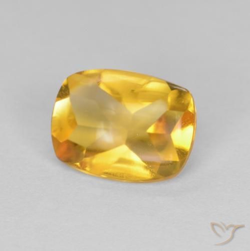 Citrine Doré moyen naturelle Coussin, 1.25 ct, Transparent