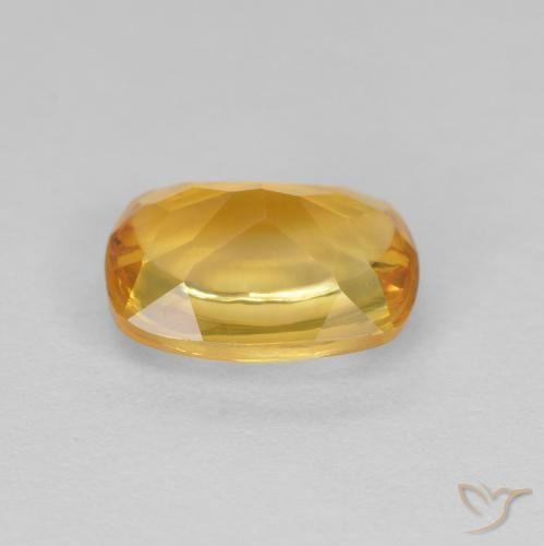 Citrine Doré moyen naturelle Coussin, 1.25 ct, Transparent