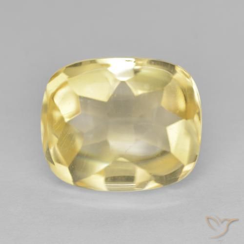 6.69ct Naturel Doré Citrine, Coussin, Transparent