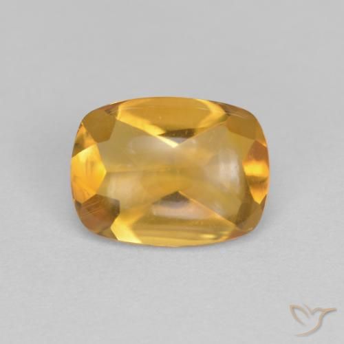 1.36ct Naturel Orange moyen Citrine, Coussin, Transparent
