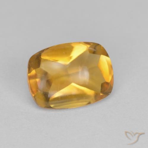 Citrine Orange moyen naturelle Coussin, 1.36 ct, Transparent