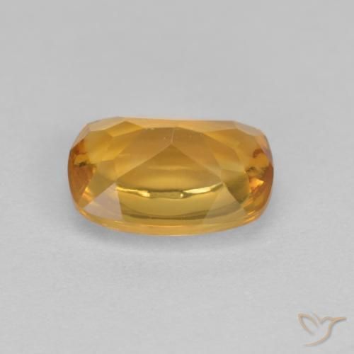 Citrine Orange moyen naturelle Coussin, 1.36 ct, Transparent