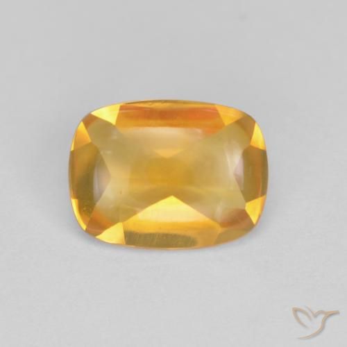 1.15ct Naturel Orange doré profond Citrine, Coussin, Transparent