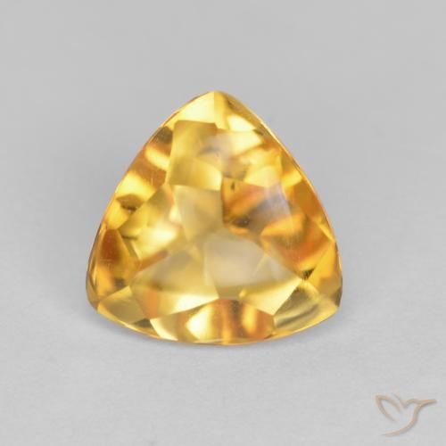 Citrine Orange doré profond naturelle Trillion, 1.56 ct, Transparent