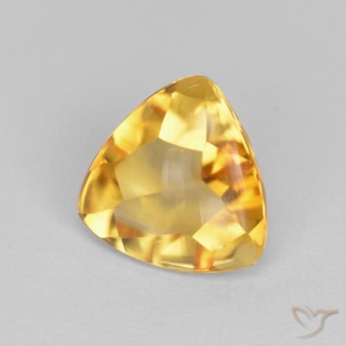 Citrine Orange doré profond naturelle Trillion, 1.56 ct, Transparent