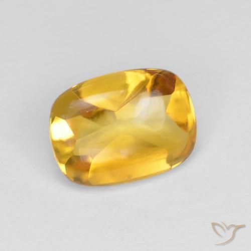 1.28ct Naturel Doré Citrine, Coussin, Transparent
