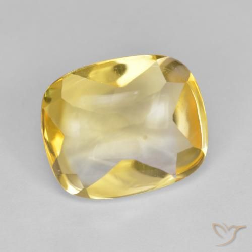 Citrine Doré vif naturelle Coussin, 4.80 ct, Transparent