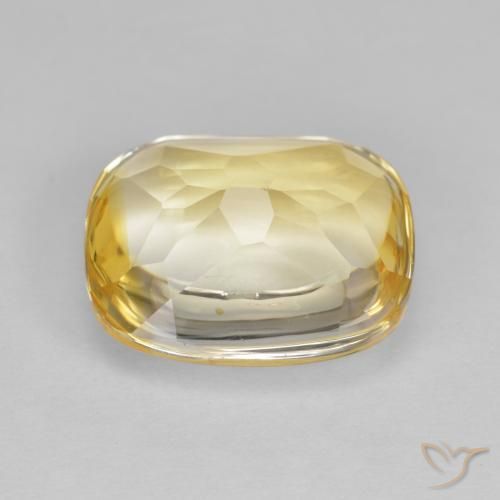 Citrine Doré vif naturelle Coussin, 4.80 ct, Transparent