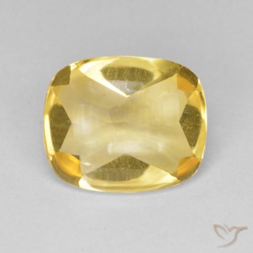 4.96ct Naturel Doré Citrine, Coussin, Transparent