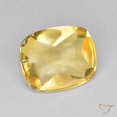 Citrine Doré naturelle Coussin, 4.96 ct, Transparent