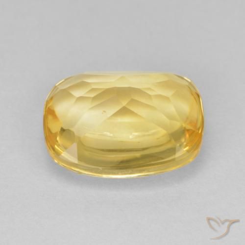 Citrine Doré naturelle Coussin, 4.96 ct, Transparent