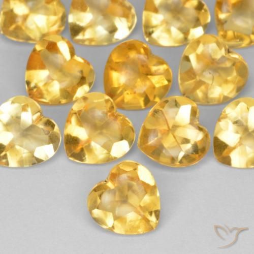 Citrine Orange doré profond naturelle Cœur, 0.77 ct, Transparent