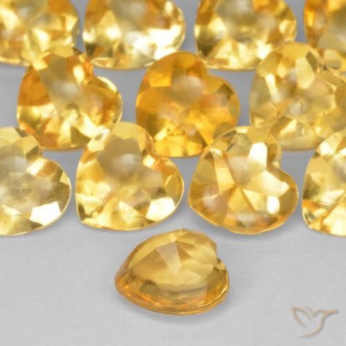 Citrine Orange doré profond naturelle Cœur, 0.77 ct, Transparent