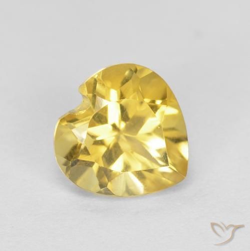 Citrine Jaune Toscane naturelle Cœur, 0.76 ct, VVS-VS