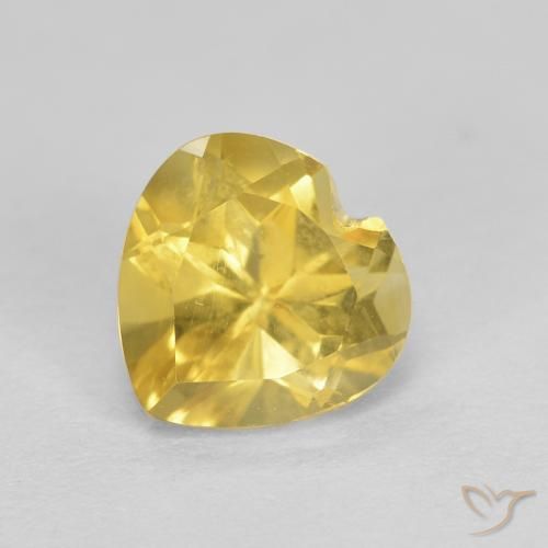 Citrine Jaune moyen naturelle Cœur, 0.79 ct, VVS-VS