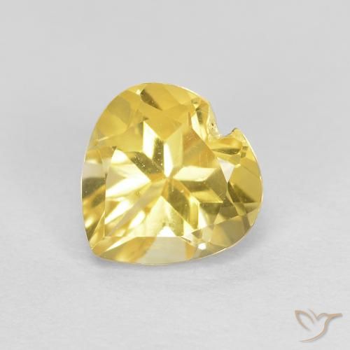 Citrine Jaune moyen naturelle Cœur, 0.77 ct, VVS-VS