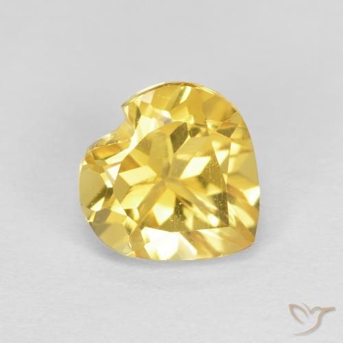 Citrine Jaune Toscane naturelle Cœur, 0.79 ct, VVS-VS