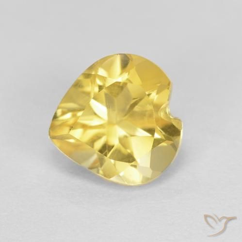 Citrine Jaune moyen naturelle Cœur, 0.78 ct, VVS-VS