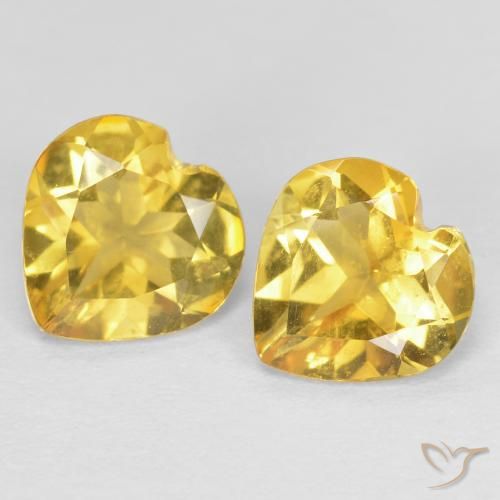 1.15ctw Naturel Jaune moyen Citrine, Cœur, VVS-VS