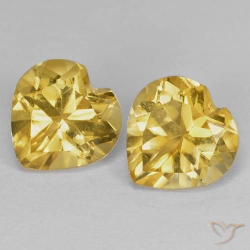 1.52ctw Naturel Doré Citrine, Cœur, VVS-VS