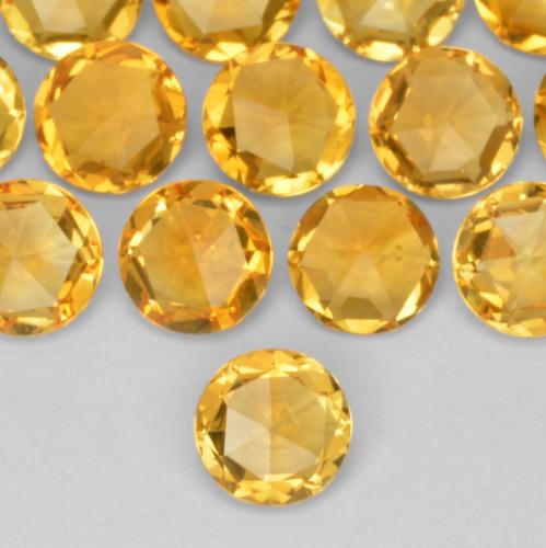 Citrine Doré moyen-foncé naturelle Coupe roude, 0.30 ct, VS