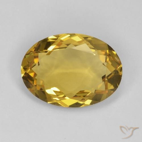 Citrine Orange doré naturelle ovale, 5.41 ct, VS