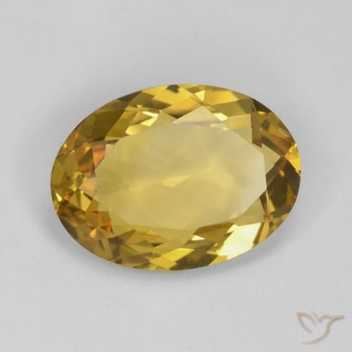 Citrine Orange doré naturelle ovale, 5.41 ct, VS