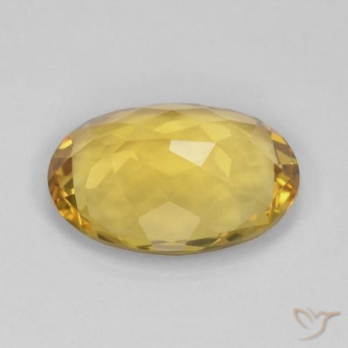 Citrine Orange doré naturelle ovale, 5.41 ct, VS