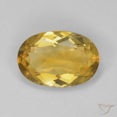 Citrine Or moyen naturelle ovale, 3.80 ct, VVS