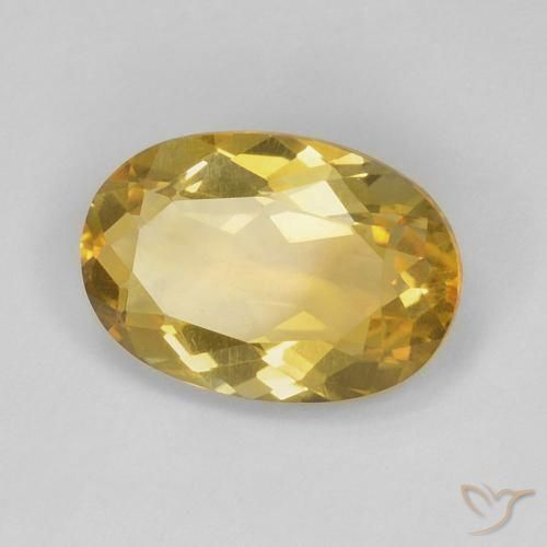 Citrine Or moyen naturelle ovale, 3.80 ct, VVS