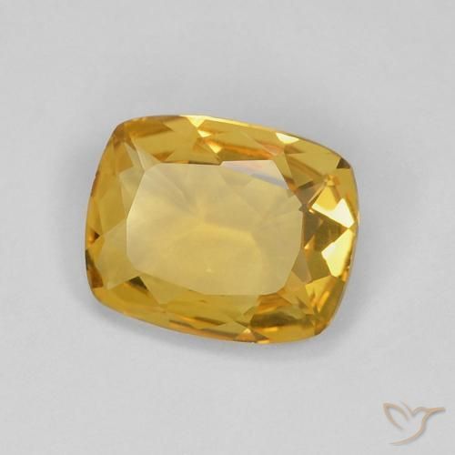 Citrine Orange Doré naturelle Coussin, 2.18 ct, VVS