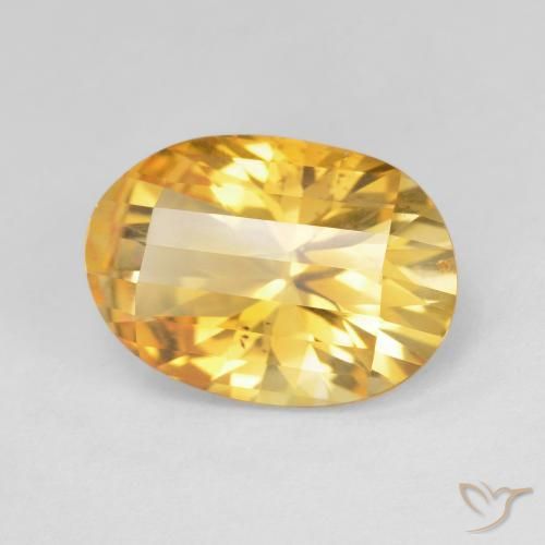 Citrine Doré moyen-foncé naturelle ovale, 4.72 ct, VVS-VS