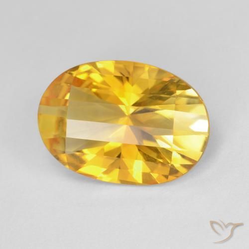 Citrine Orange doré profond naturelle ovale, 4.69 ct, VVS-VS