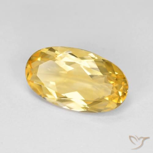 Citrine Or moyen naturelle ovale, 3.52 ct, VVS