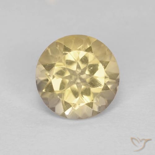 Citrine jaune naturelle coupe roude, 1,26 ct, VVS