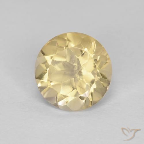 Citrine jaune naturelle coupe roude, 1,26 ct, VVS
