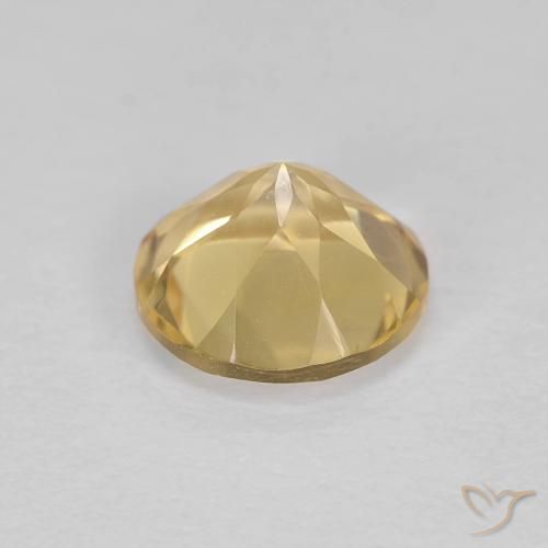 Citrine jaune naturelle coupe roude, 1,26 ct, VVS